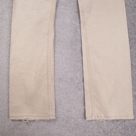 Levi's 513 Slim Straight Denim Stretch Jeans Distressed Cream Size 33x32 - Picture 13 of 16